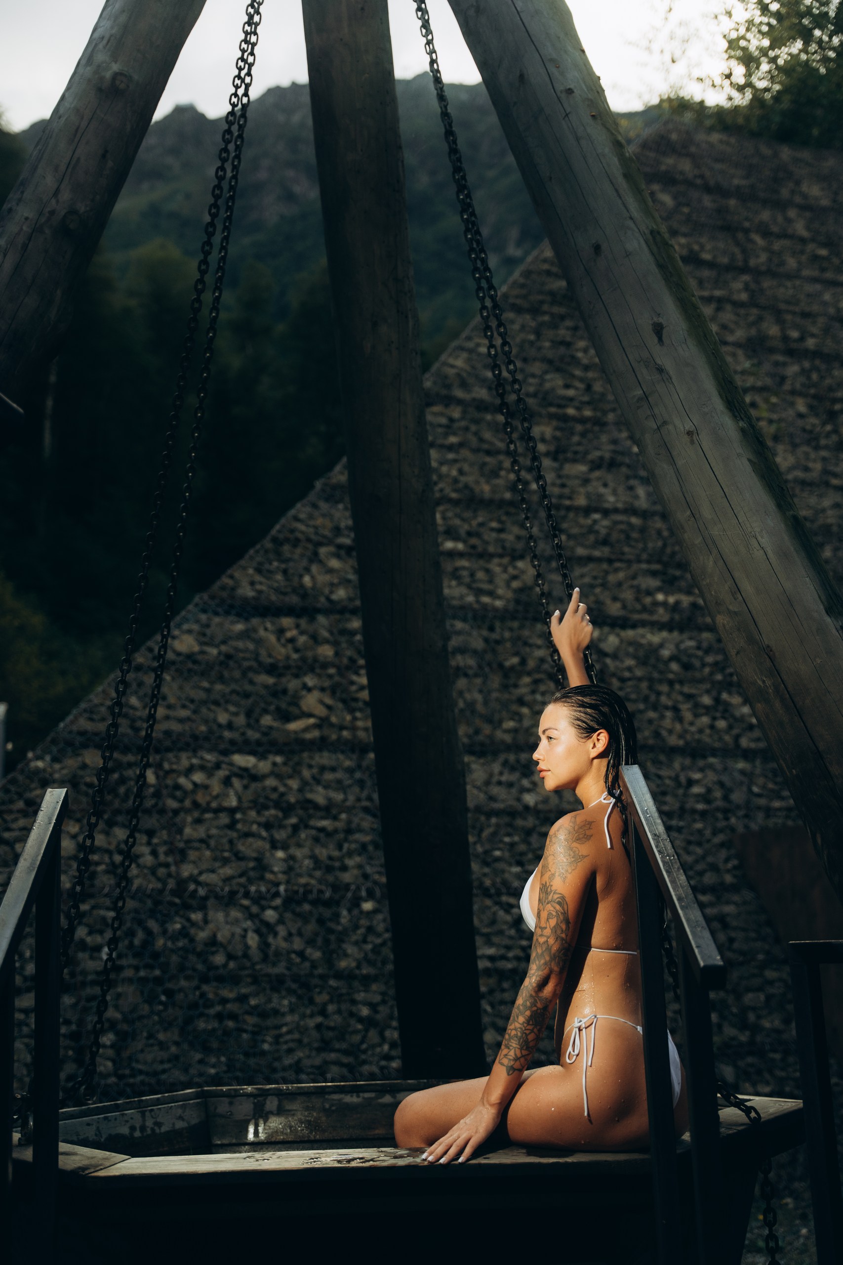 Горячий чан на дровах